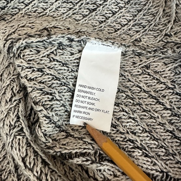 Eight Eight Eight Gray Cowl Neck Sweater 100% Cotton Curved Hem Womens Large - Picture 10 of 10